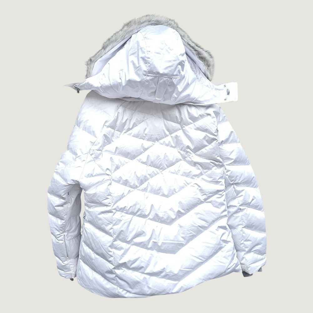 Columbia Lay D Down Jacket Plus Size 2X White Omni-Heat Puffer Ski Coat Faux Fur - Picture 2 of 11